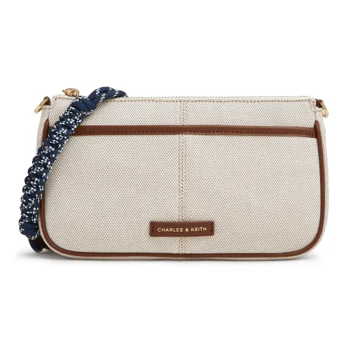 CHARLES KEITH Ткань Холст Сумка через плечо Маленькая Женская Холст Бежевый Тауповый