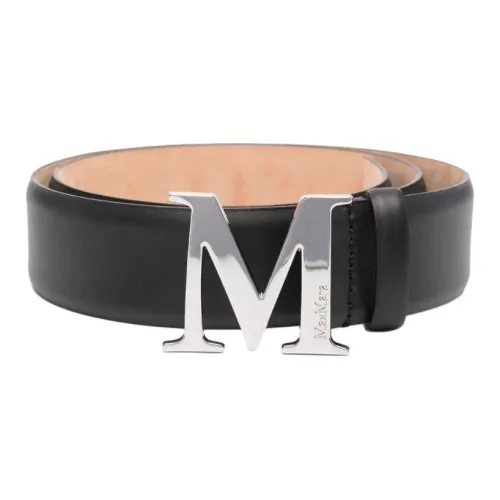 'S MAX MARA Телячья кожа Кожаные ремни Унисекс Черный