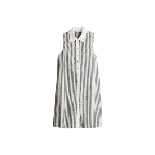 H&M Белый/Морской синий Женские Платья без рукавов