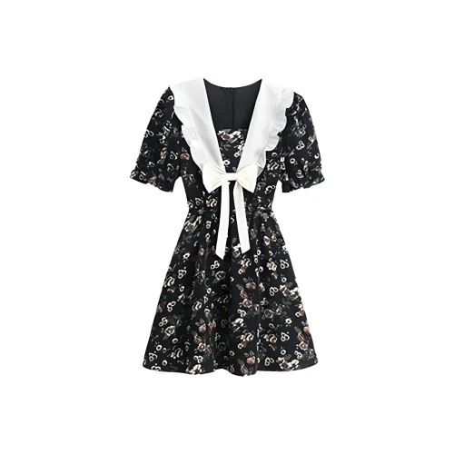 FINDSME GAGA Короткий рукав Платье Женское