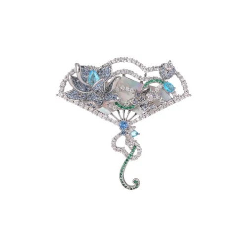 Фиолетовый медный сплав броши женские