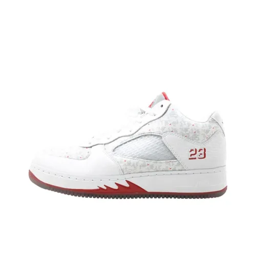 Jordan Air Джордан Fusion 5 Slip-resistant Abrasion-resistant Low-top Баскетбольные кроссовки Унисекс Белый Красный