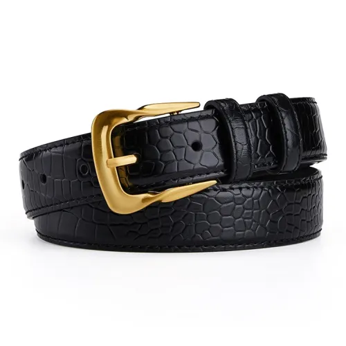 Jeccieziio Ремни из натуральной коровьей кожи женские золотые ширина 2,8 см