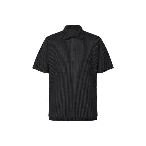 Homme Plissé Issey Miyake Черное Мужское Поло