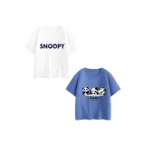 [Мальчики 100% хлопковая футболка] Белый Nubi Английский язык + Джинсовый синий