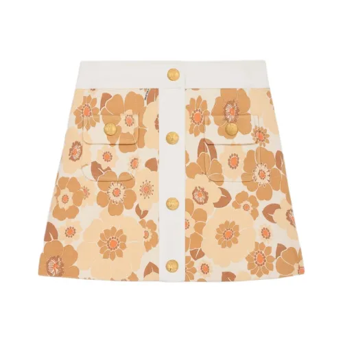CELINE SS25 Повседневные короткие юбки Женские Оранжевый