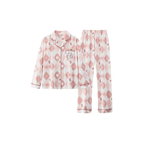 Gongdie Мари Кошка Алмазный узор Одежда Комплекты Женские Пижамные комплекты