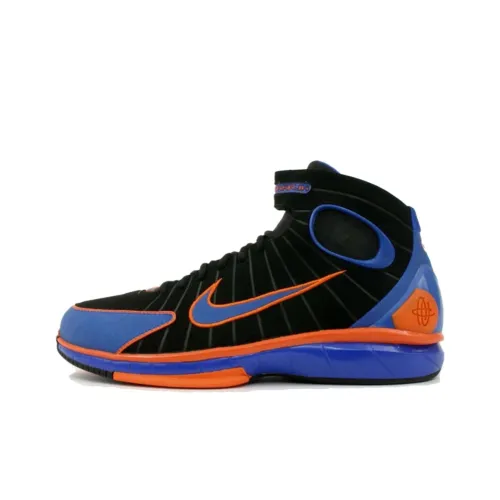Nike Air Zoom Huarache 2K4 Амортизация Износостойкий Высокий Топ Баскетбольные Кроссовки Унисекс Черный Синий
