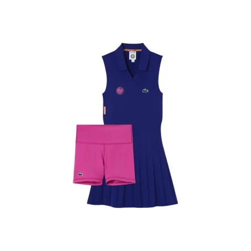 LACOSTE Без рукавов Платье Женские Двухкомпонентный Комплект I10 Королевский Синий Розовый Красный