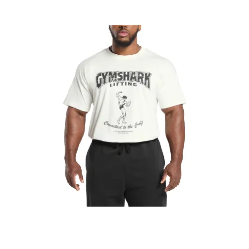 GYMSHARK Привержен к Технологии T Рубашка Мужская Мягкая Белая