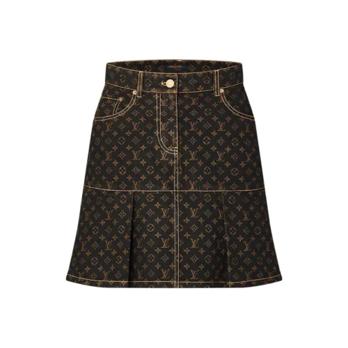 LOUIS VUITTON SS25 Джинсовые короткие юбки Женские Черный