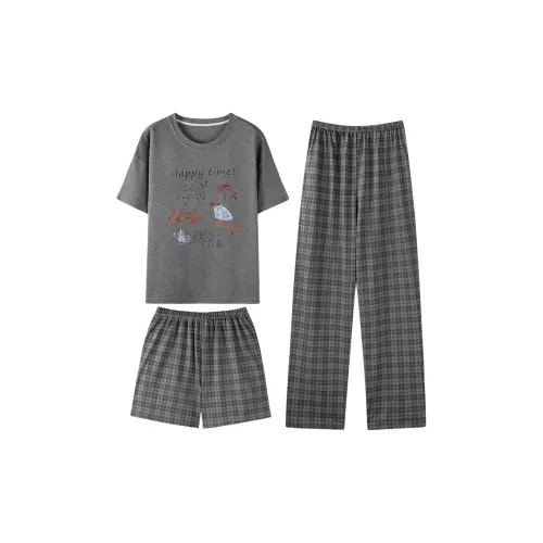 Qiao Ni Tong Пижамный комплект женский трехкомпонентный комплект