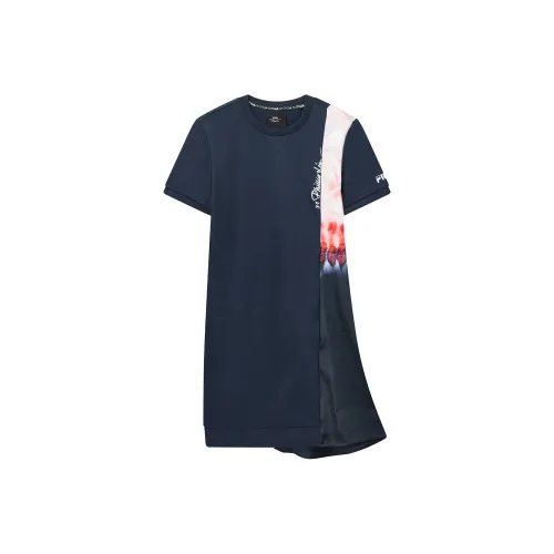 FILA x 3,1 Phillip Lim Короткий рукав Платье Женское Темно-синий Морской синий