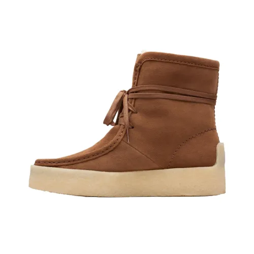 Clarks Wallabee Чашка Короткий MID Голень Сноубутсы Женские Коричневый