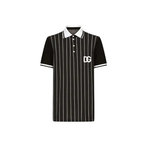 Dolce & Gabbana Черный/Белый Мужское Поло