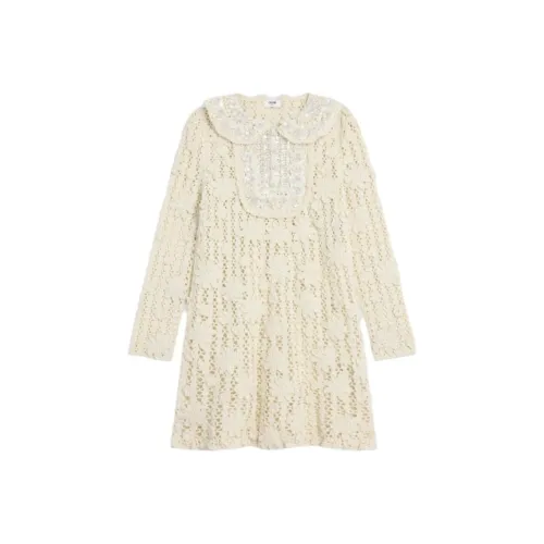 CELINE SS25 Длинное Платье с Длинными Рукавами Женское Бежевое