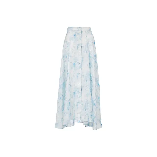 Only H3J Ili Tie Dye Синий Женские Повседневные Длинные Юбки