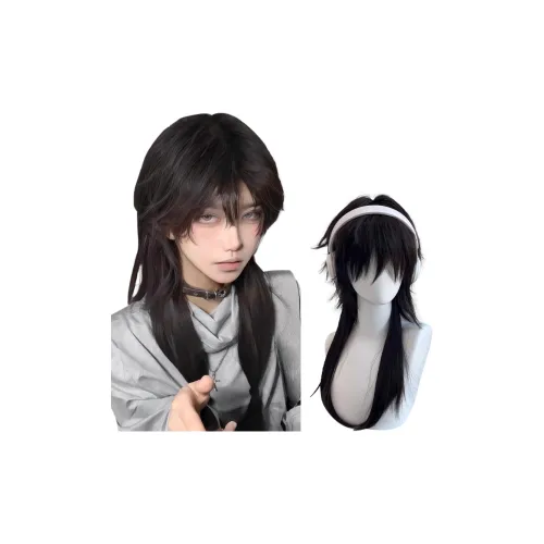 GLUNA Волк Ласточкин хвост Mullet Голова Парики UNIVERSAL COS Half Za Warrior Голова Высокая температура Пряжа Длинные Прямые волосы