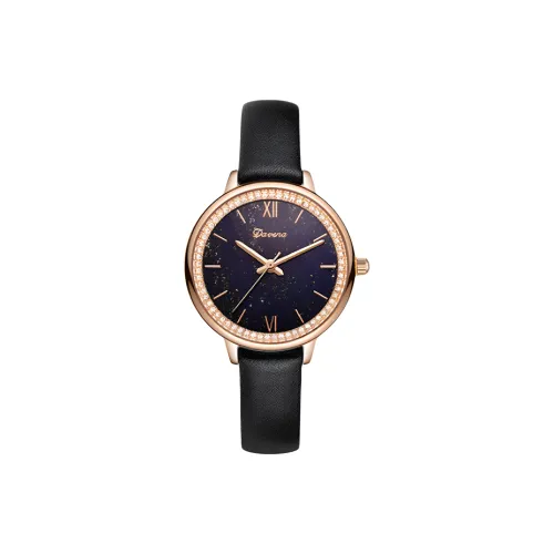 DAVENA Кварцевый механизм натуральная кожа ремешок женские часы фиолетовый циферблат