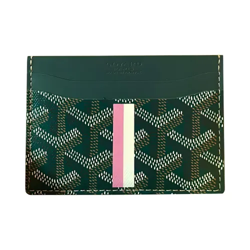 GOYARD Saint Sulpice Холст с кожей Собака's Teeth Картхолдер Картхолдер Унисекс Зеленый Розовый