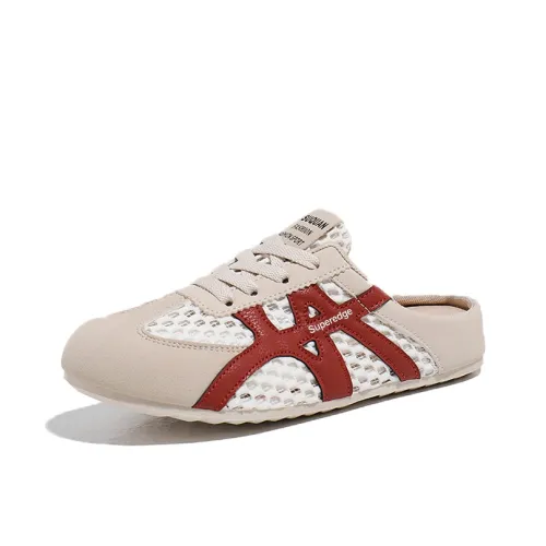 SUPEREDGE Резиновая подошва пэчворк из кожи тихие устойчивые к истиранию домашние тапочки для женщин