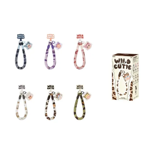 POP MART Коллаборация CRYBABY Леопард Cat Collection Мобильный телефон Шнурок Слепые коробки Один Mystery Коробка Целая коробка 6 шт