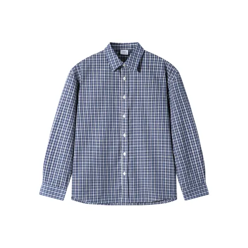 SANBAI STUDIO Синяя клетка Унисекс Рубашки