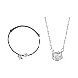 Парный комплект одежды ~ (Черный шнур + ожерелье)