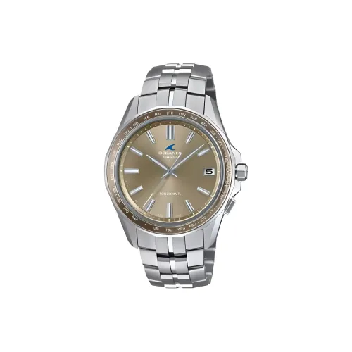 CASIO Manta S400 Collection Солнечный Кварцевый Механизм Титан Ремешок Часы Унисекс Кофейный Циферблат