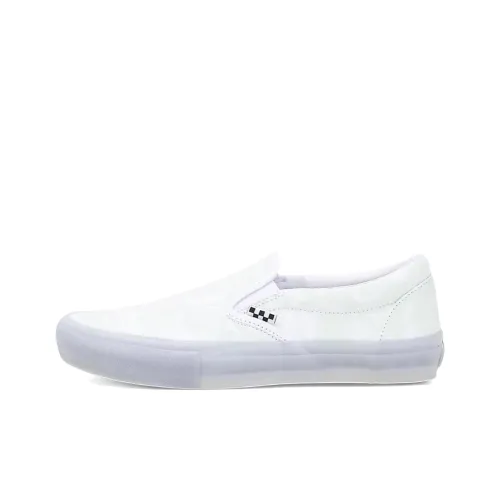 Vans CLASSIC Slip-On Low Top Скейтборд Кроссовки Унисекс Белый