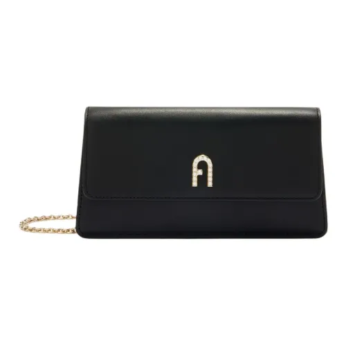 Furla Diamante Мягкая Телячья Кожа Сумка через плечо Сумка на плечо Мини Женская Черная