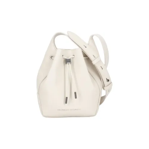 BRUNELLO CUCINELLI Коровья кожа Ведрообразные сумки Сумки через плечо Сумка через плечо Женская Белая