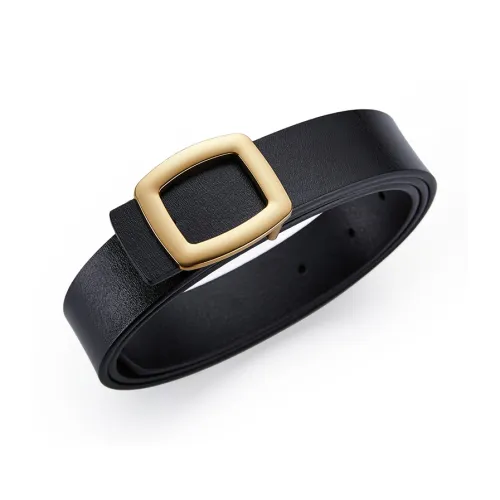 Jeccieziio Ремни из коровьей кожи Женские Золото Ширина 2,8 см