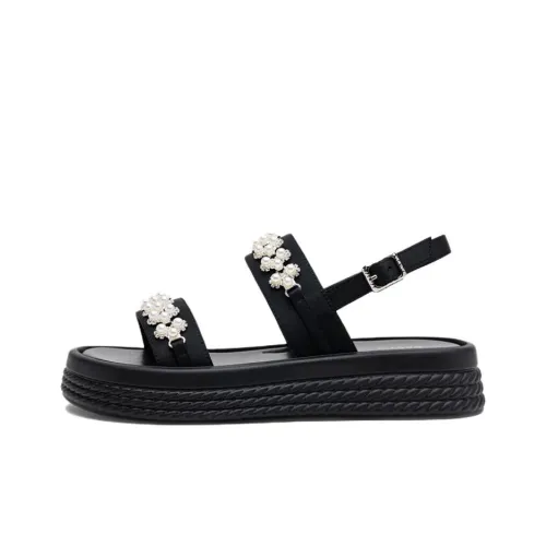 BASTO One Ремешок Сандалии 4CM Женские Черные