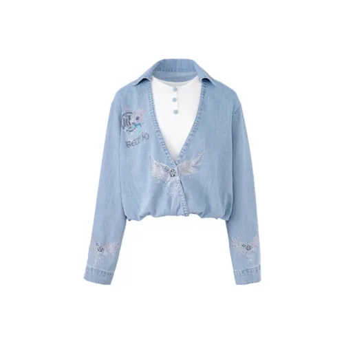 TCH Джинсовый синий, Комплект из двух частей, Женские рубашки