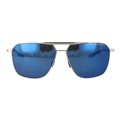 PORSCHE DESIGN Металл Aviator Солнцезащитные очки Мужские Серебряные