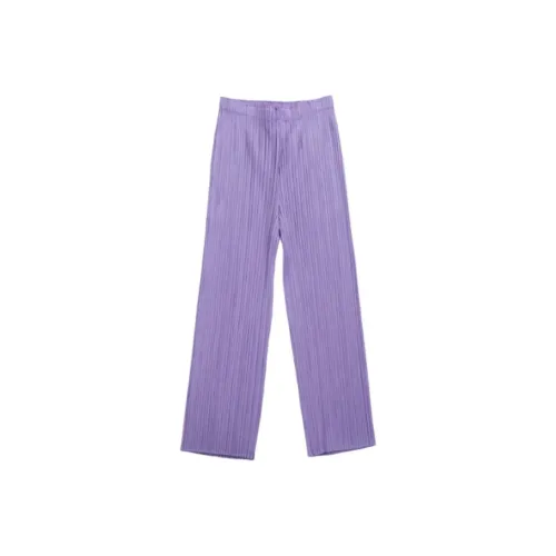 PLEATS PLEASE ISSEY MIYAKE Повседневные брюки Женские Фиолетовые