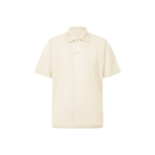 Homme Plissé Issey Miyake Поло Мужское Айвори Белый
