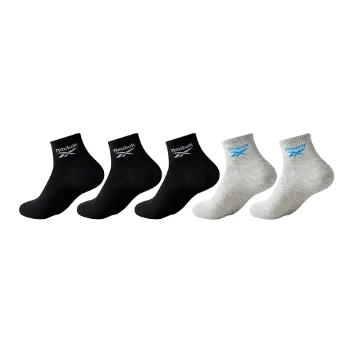 Reebok [5 пар] 3 черных + 2 серых мужские носки MID до икры