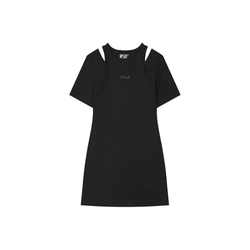 FILA ORIGINALE Короткий рукав Платье Женское Черное