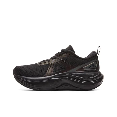 PEAK Амортизация противоскользящий низкий отскок кроссовки для бега мужские полностью черные