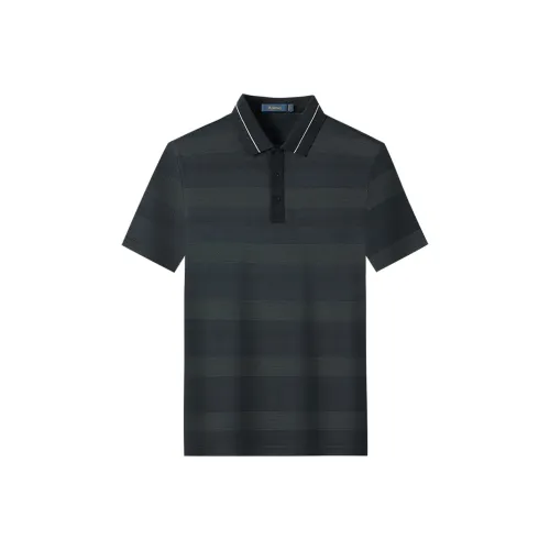 LUOZI Темно-синий Синий Полосатый Мужской Поло