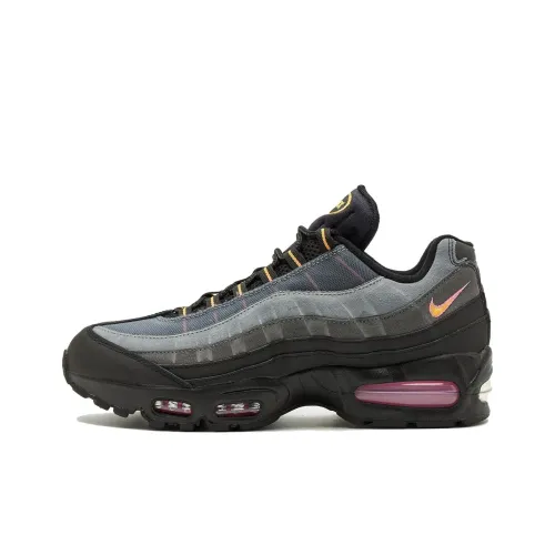 Nike Air Max 95 Беговые кроссовки Низкий топ Черный/Серый/Играшный Розовый/Белый Мужской