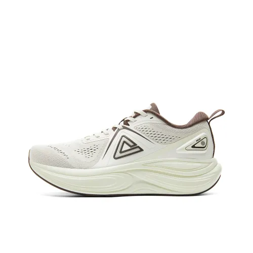 PEAK Амортизация противоскользящий низкий отскок кроссовки для бега мужские холщовый белый коричневый