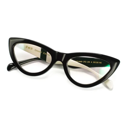 QINGZHIZUO Итальянская версия Пластина Кошачий глаз Оправы для очков Женские Черный белый