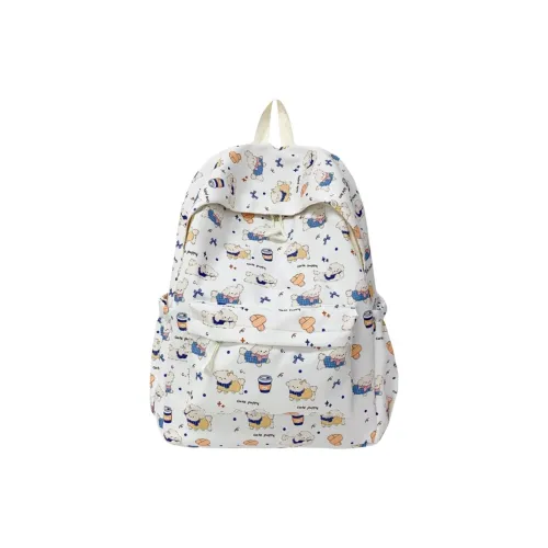 Villelon Нейлоновый рюкзак Женская Белый Щенок Бежевый Кролик Бежевый Медведь