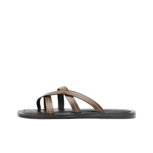 ZARA Устойчивые к истиранию шлепанцы женские коричневые