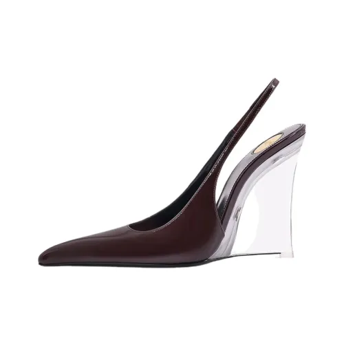 SAINT LAURENT Высокие каблуки Красно-коричневый Женские