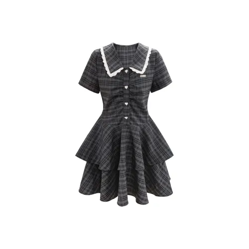 UNIFREE Короткий рукав Платье Женское Синее