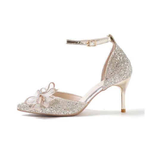 A Poinsettia Princess Узкий каблук Высокие каблуки Женские Шампанское